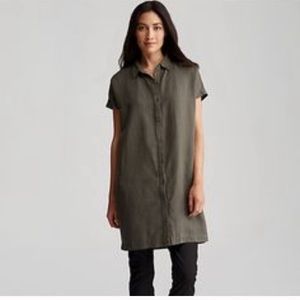Eileen Fisher button down shirt dress linen blend